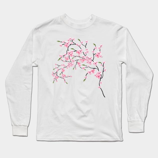 Cherry Blossom Long Sleeve T-Shirt by Saleire